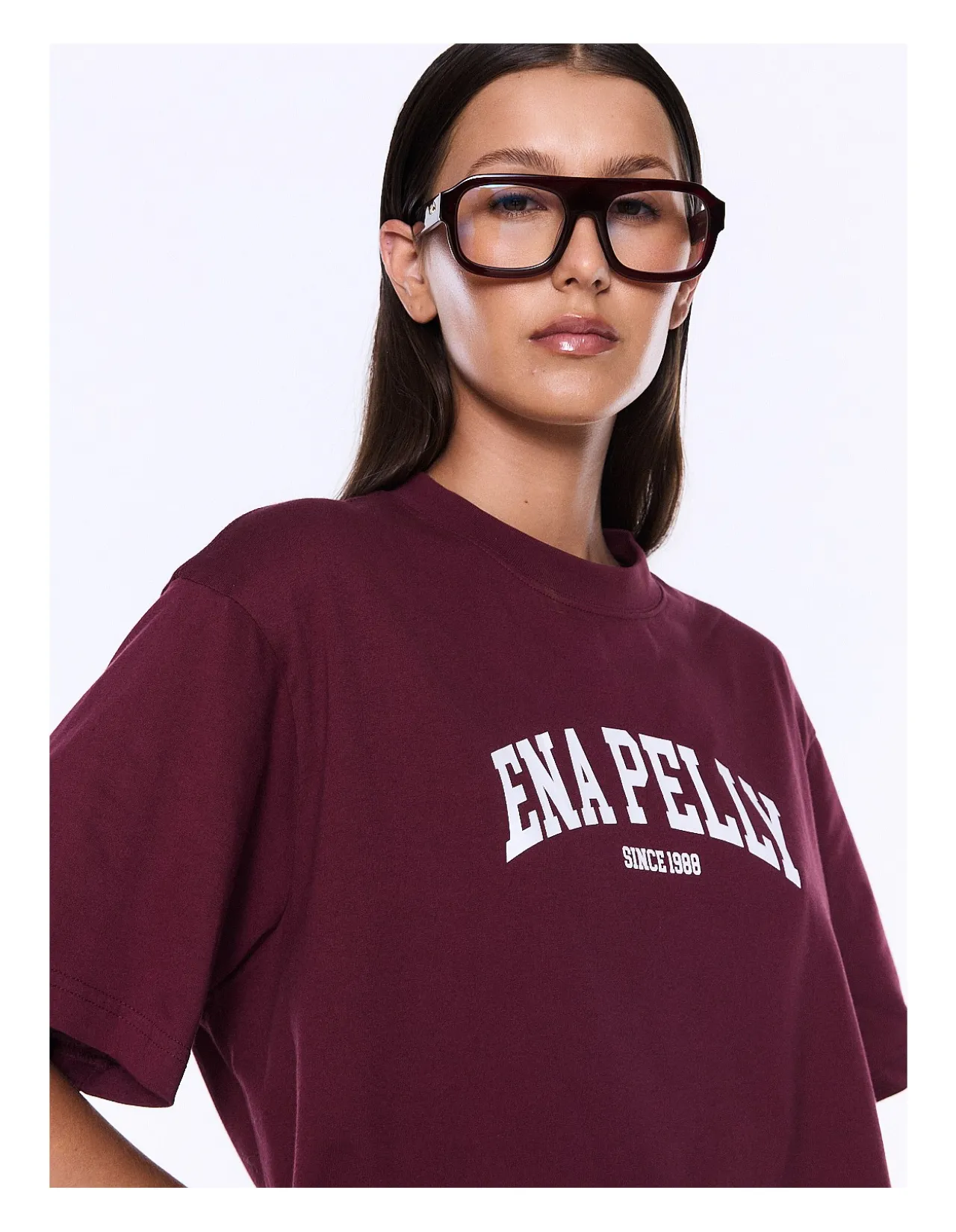 IVY RELAXED TEE - BURGUNDY