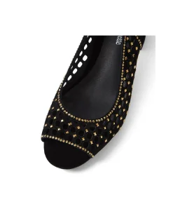 Jackey Jewelled Cut Out Block Heel Sandals