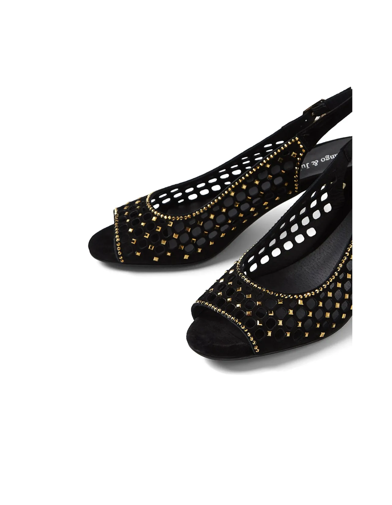 Jackey Jewelled Cut Out Block Heel Sandals