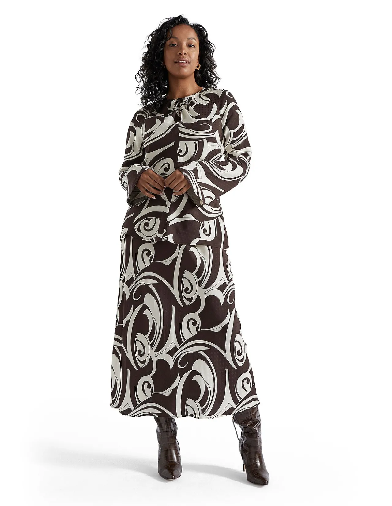 JACQUARD SWIRL SKIRT