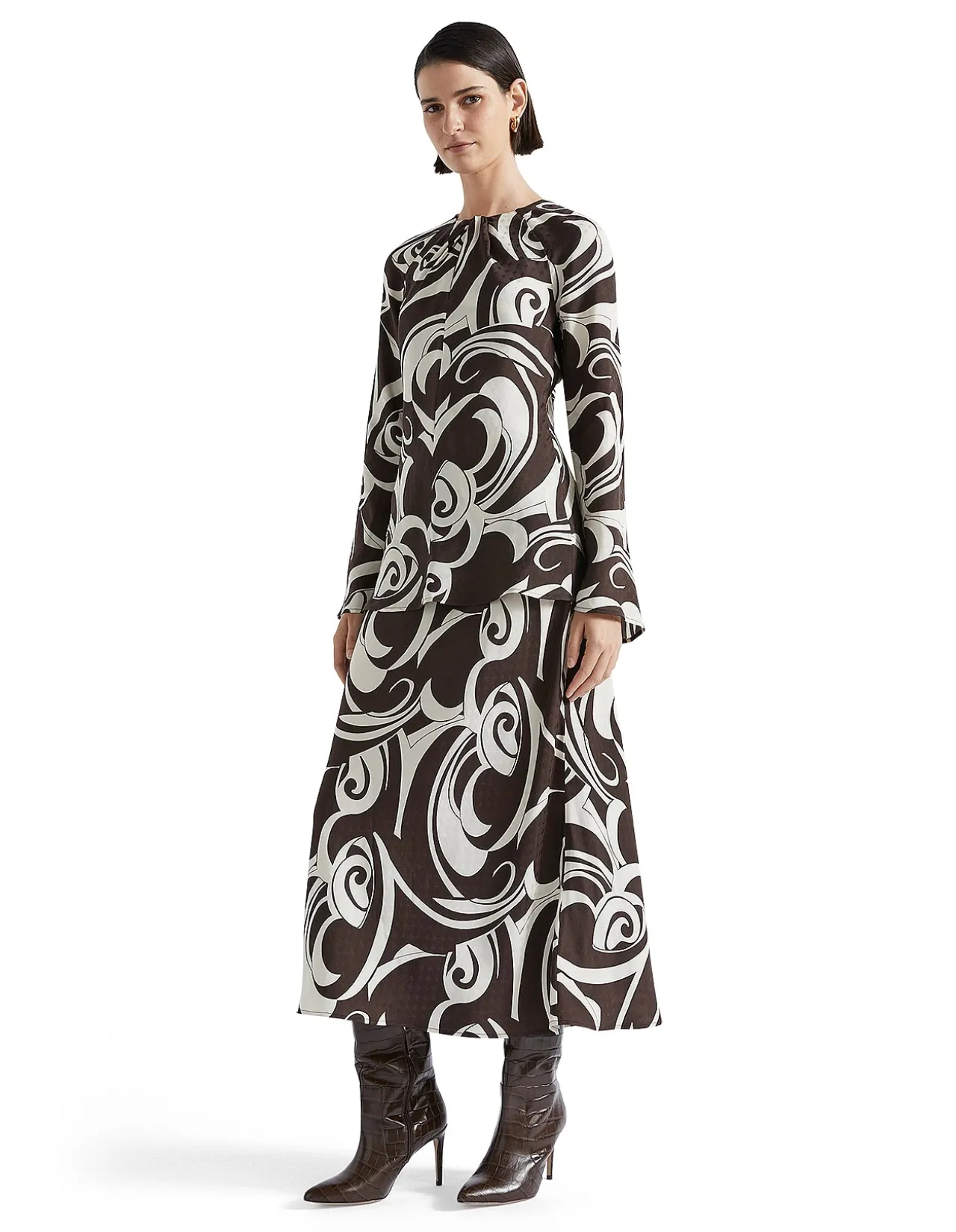 JACQUARD SWIRL SKIRT