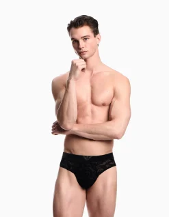 Jacquard Velvet Brief with Allover Devore Logo