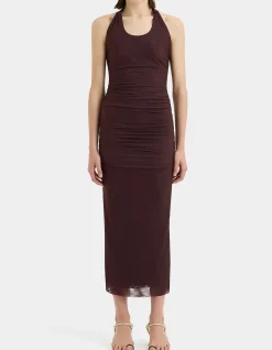 Jacques Knot Midi Dress with Halter Straps