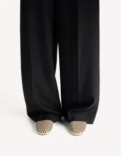 Jade Laser-Cut Leather Slip-On Flat