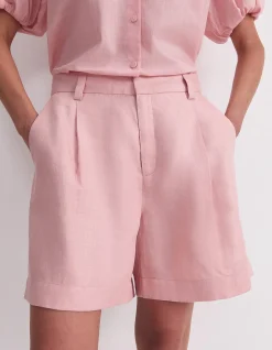 JAMIE LINEN PLEAT SHORT