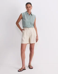 JAMIE LINEN PLEAT SHORT