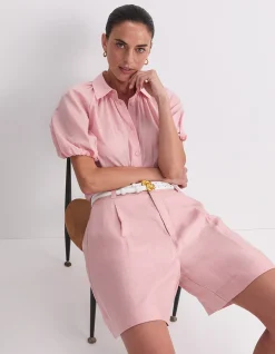 JAMIE LINEN PLEAT SHORT