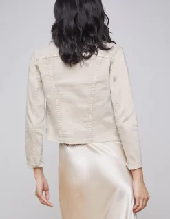 JANELLE SLIMLINE RAW HEM DENIM JACKET