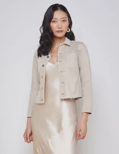 JANELLE SLIMLINE RAW HEM DENIM JACKET