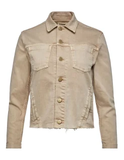 JANELLE SLIMLINE RAW HEM DENIM JACKET
