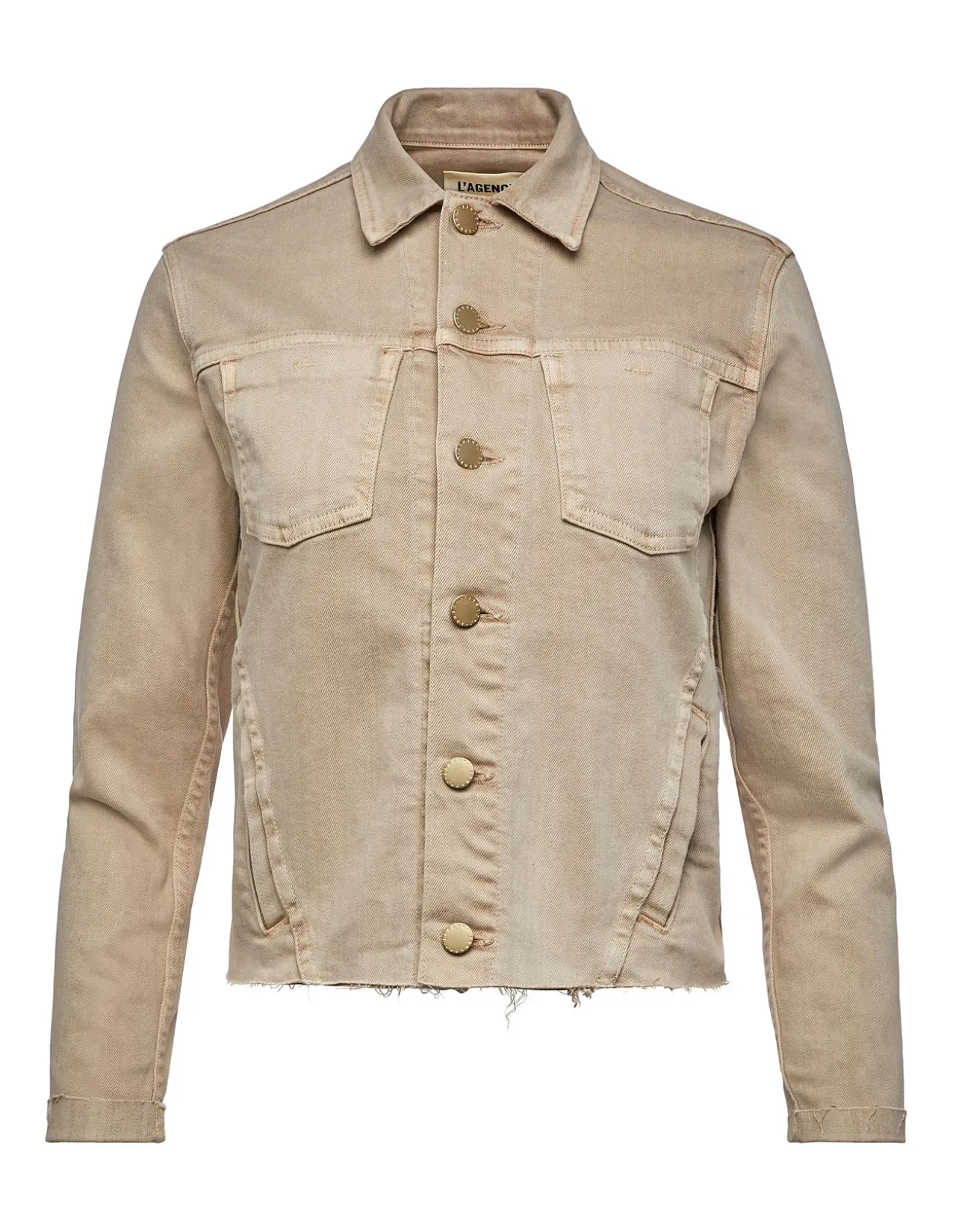 JANELLE SLIMLINE RAW HEM DENIM JACKET