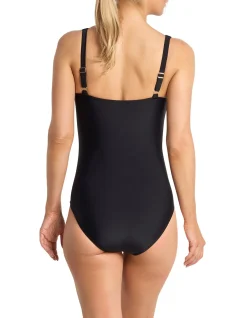 Jantzen Select D Cross Front One Piece Leopard Swimsuit