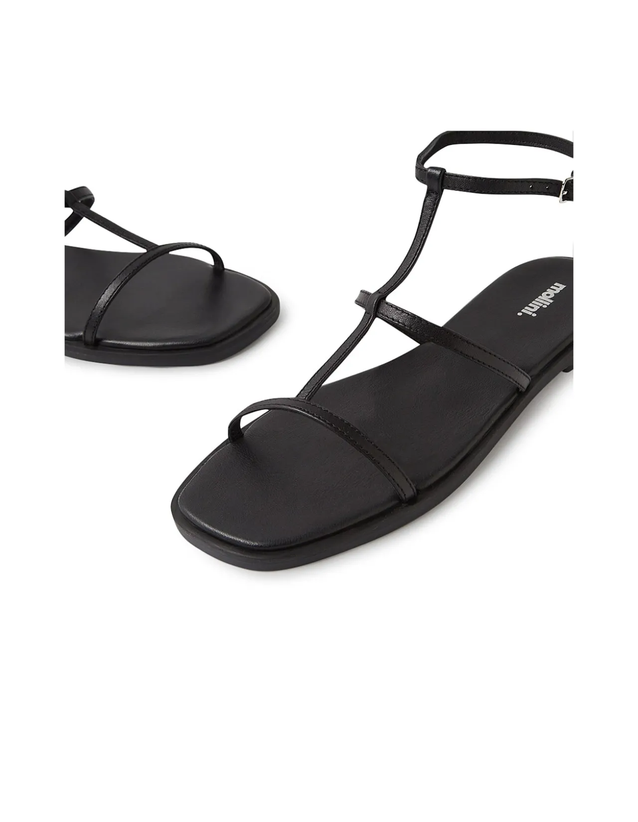 JAYLEN MO Strappy Leather Flat Sandals