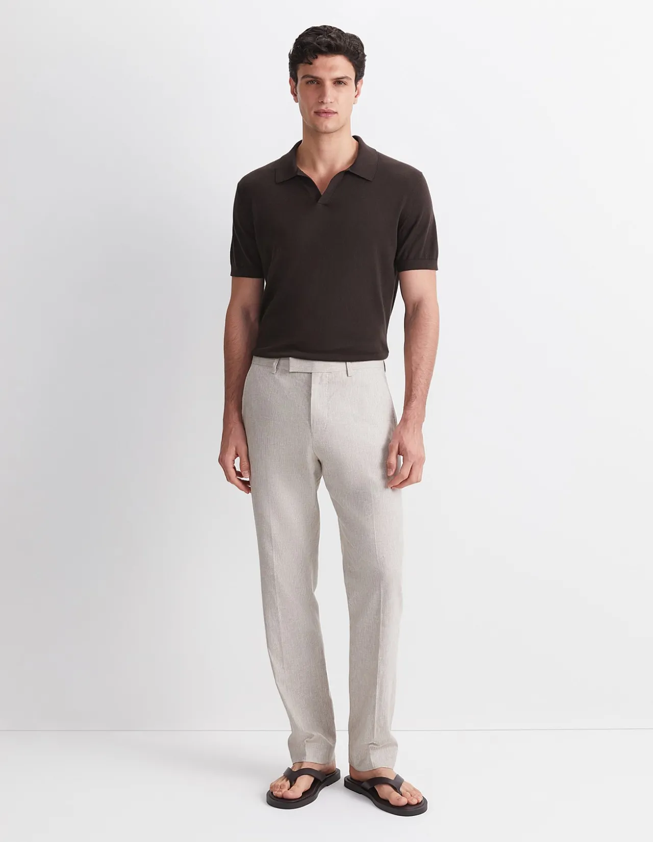 JEFFREY LINEN BLEND SUIT PANT