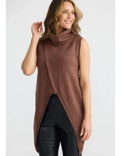 Jenny Asymmetric Turtle Neck Knit Vest
