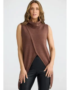 Jenny Asymmetric Turtle Neck Knit Vest