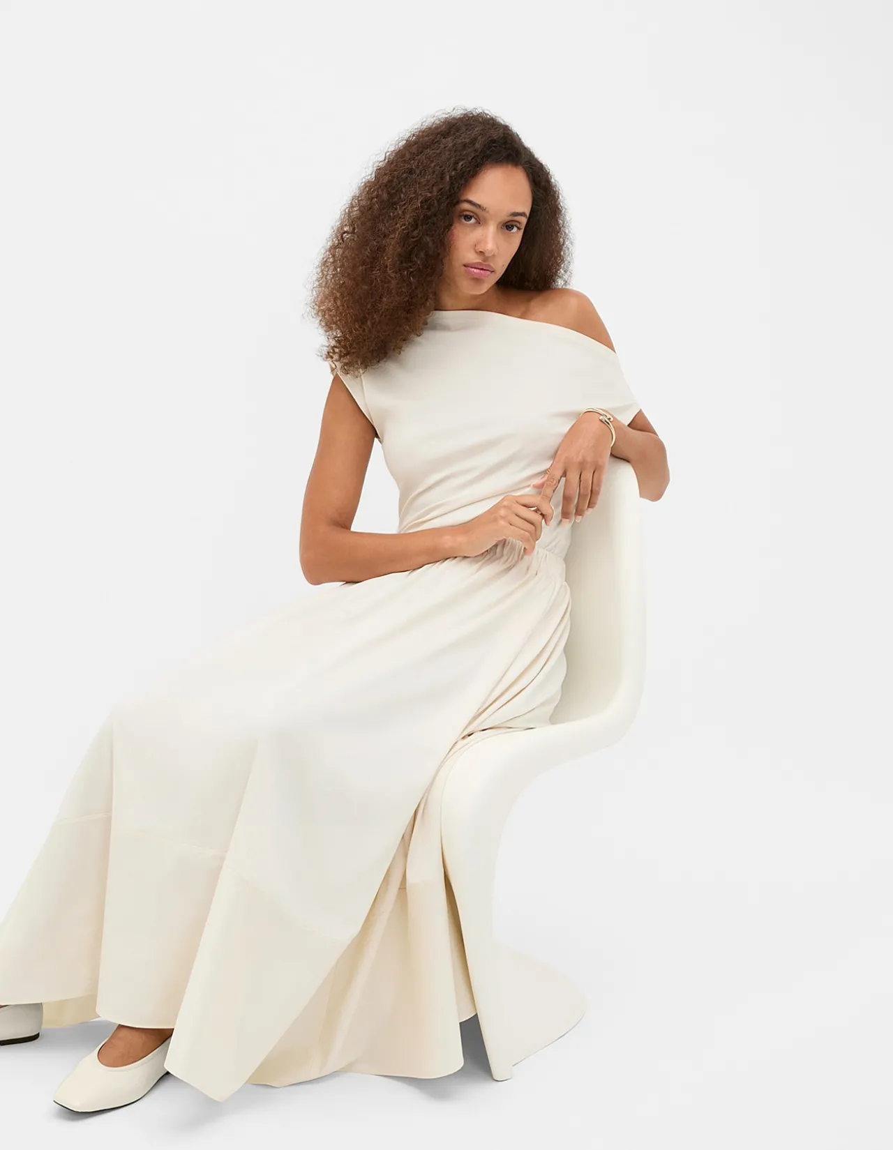 JERSEY SPLICED MIDI SKIRT