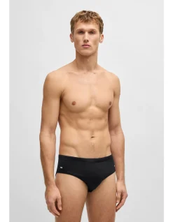 Jersey swim briefs with signature stripe and logo