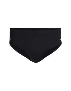 Jersey swim briefs with signature stripe and logo