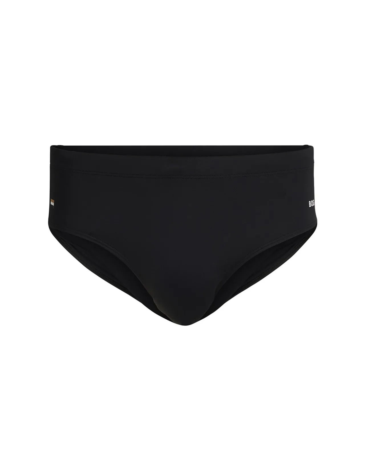 Jersey swim briefs with signature stripe and logo