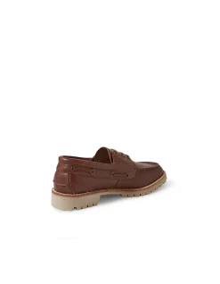 JINNY MO Leather Lace Up Boat Shoes