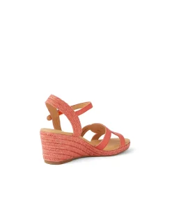 Jippet Coral Leather Wedge Sandals