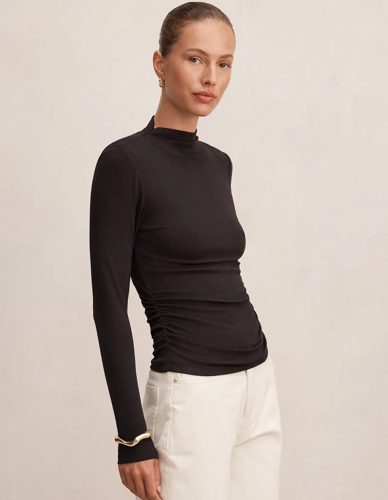 JOSETTE MOCK NECK LONG SLEEVES TOP