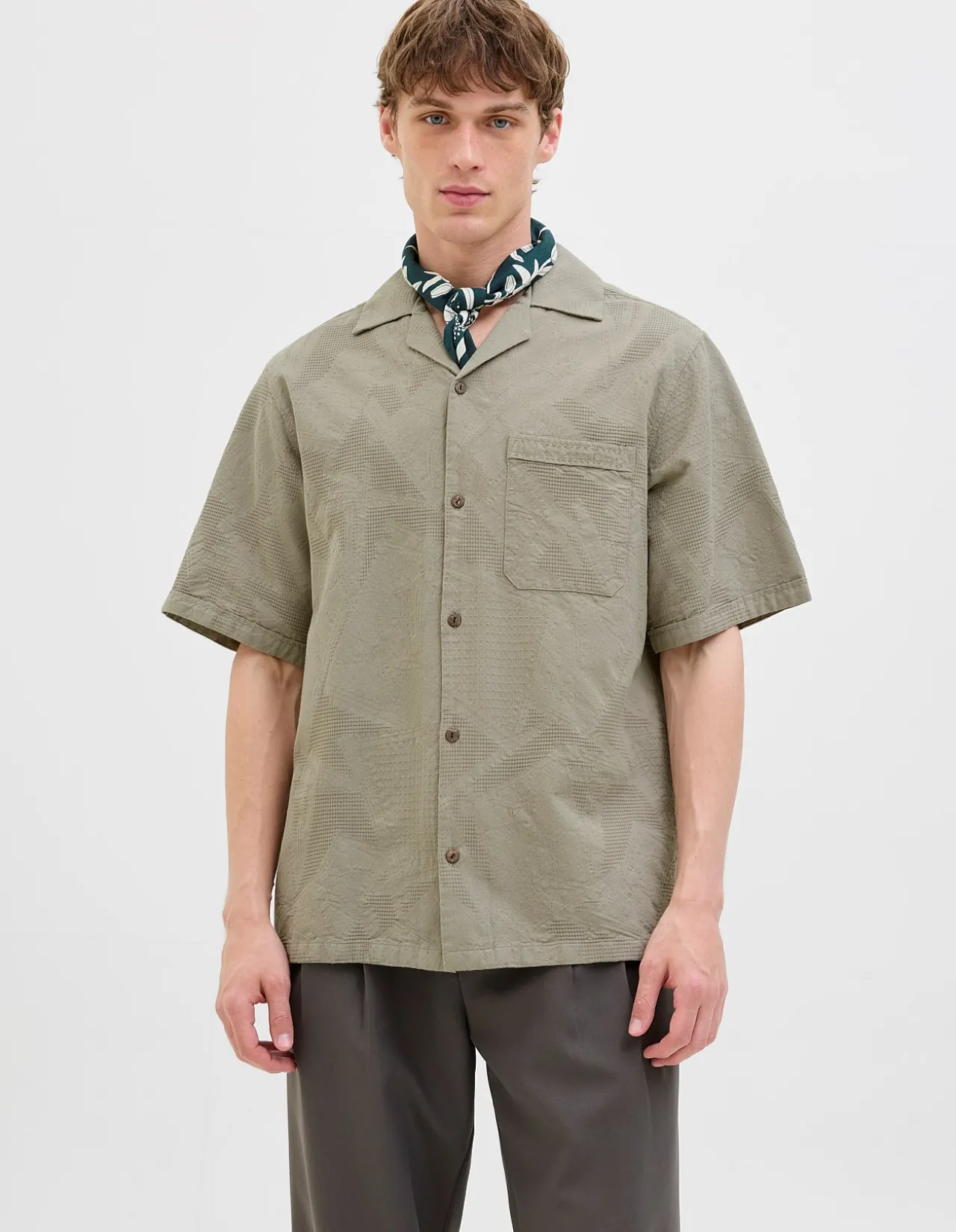 Jprbluluke Jacquard Resort Short Sleeve Shirt
