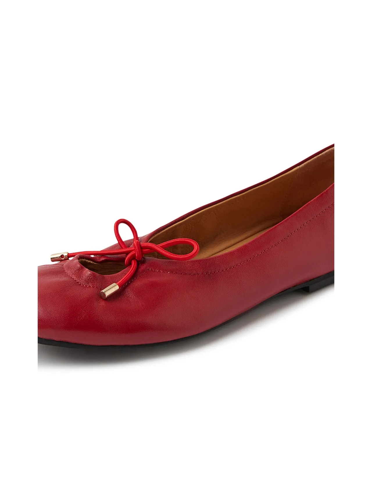 Juuliet Keyhole Bow Leather Ballet Flats