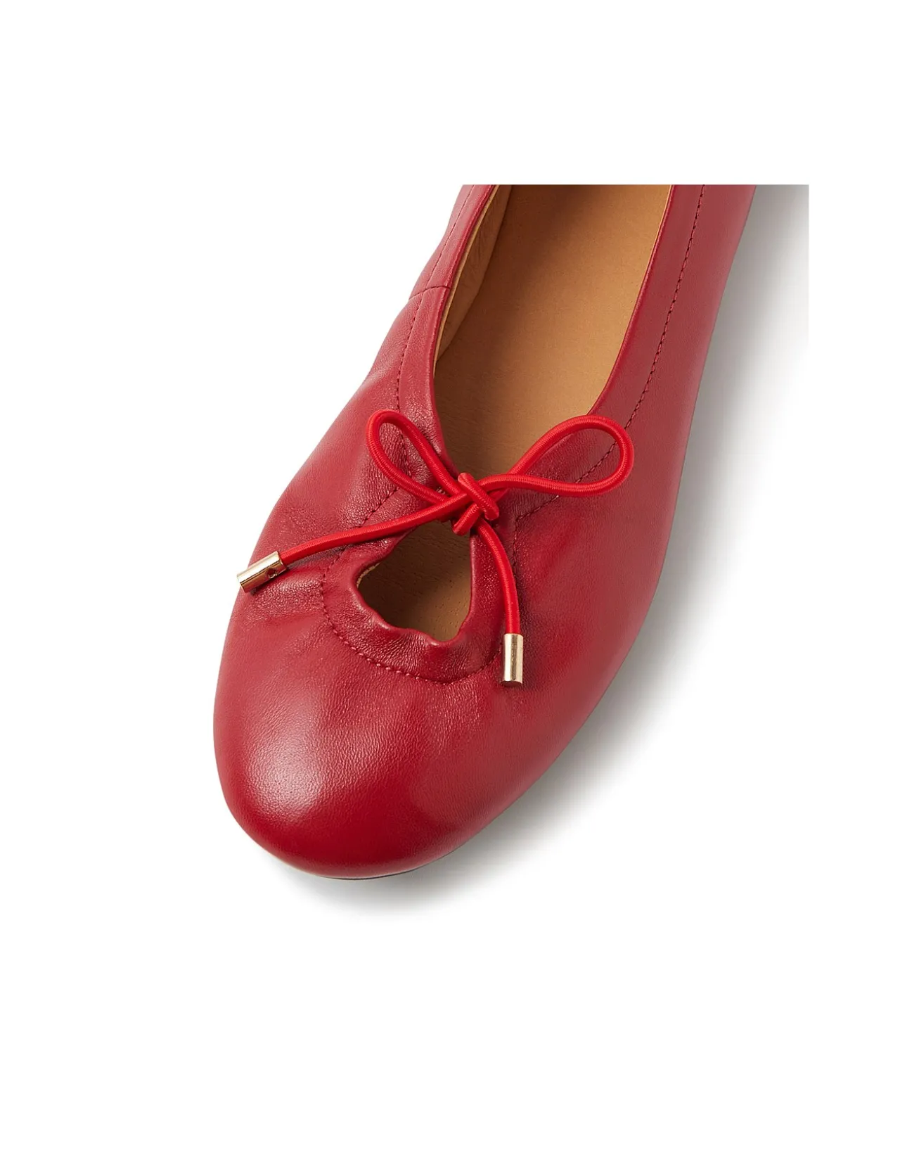 Juuliet Keyhole Bow Leather Ballet Flats
