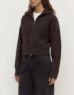 Kaia Wool Zip Sweater Ganache Marle