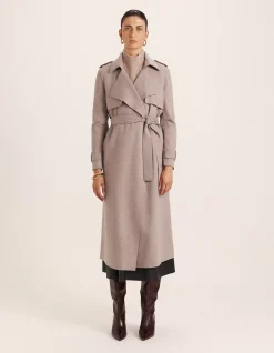 KARLA WOOL LONGLINE TRENCH COAT