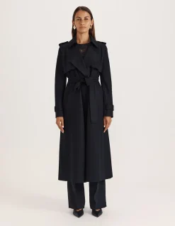 KARLA WOOL LONGLINE TRENCH COAT