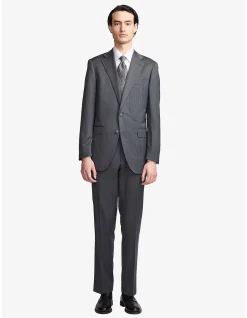 KENNEDY SUPER 120'S, CHARCOAL HERRINGBONE