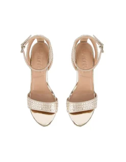 Kianni Gold Leather Heeled Sandal