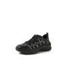 Kiver Black Silver Jewels Leather Mesh Sneakers