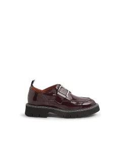 Kivia Burgundy Patent Leather Loafers