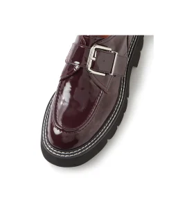 Kivia Burgundy Patent Leather Loafers
