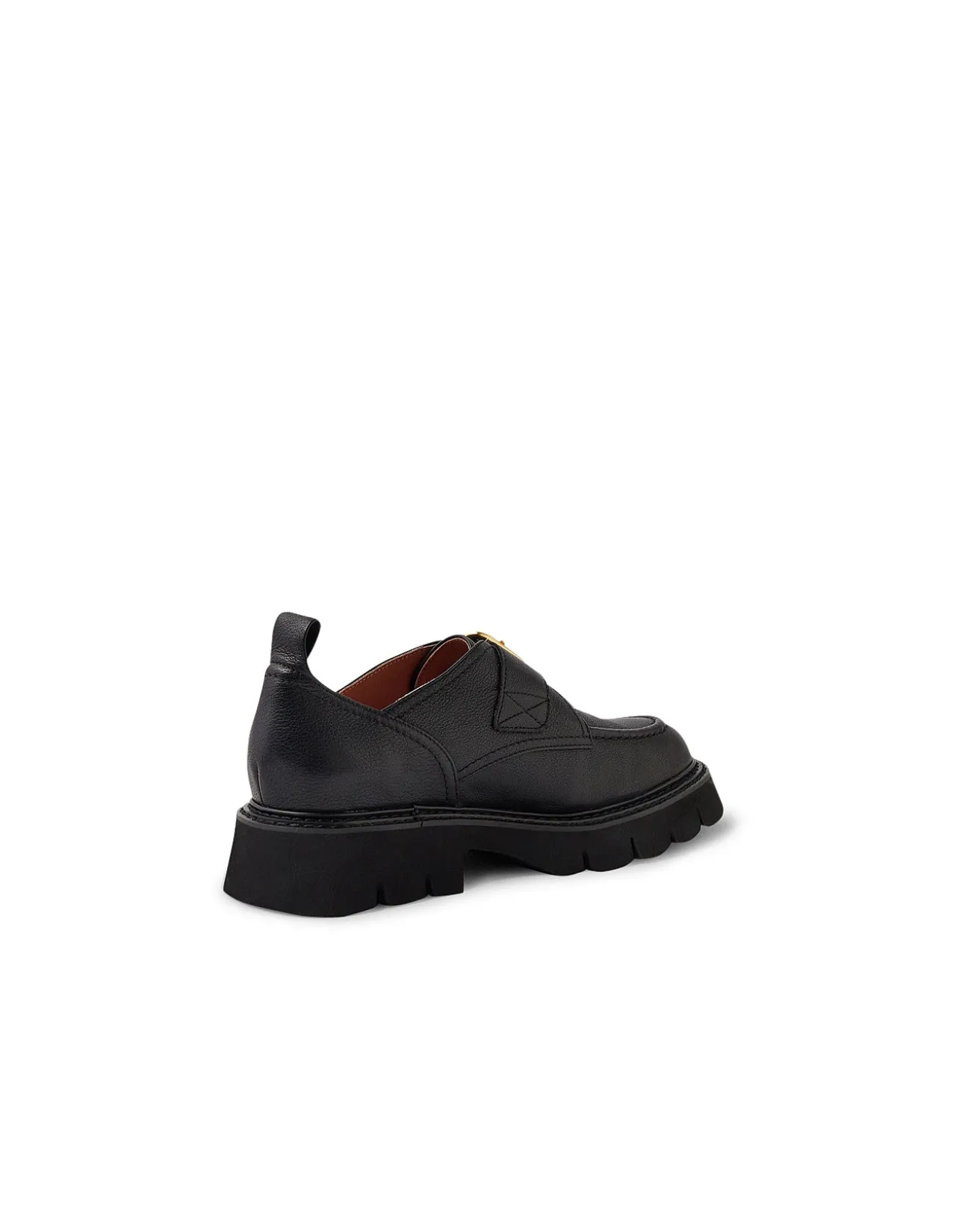 Kivia Gold Buckle Chunky Sole Loafers