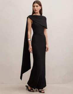 KOSA CAPE SCARF MAXI DRESS