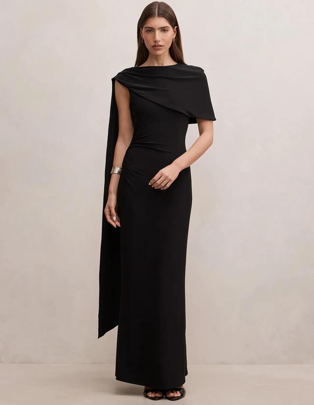 KOSA CAPE SCARF MAXI DRESS
