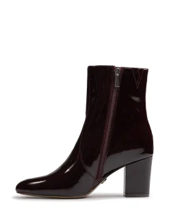 Kyrah Raisin Patent Leather Ankle Boot