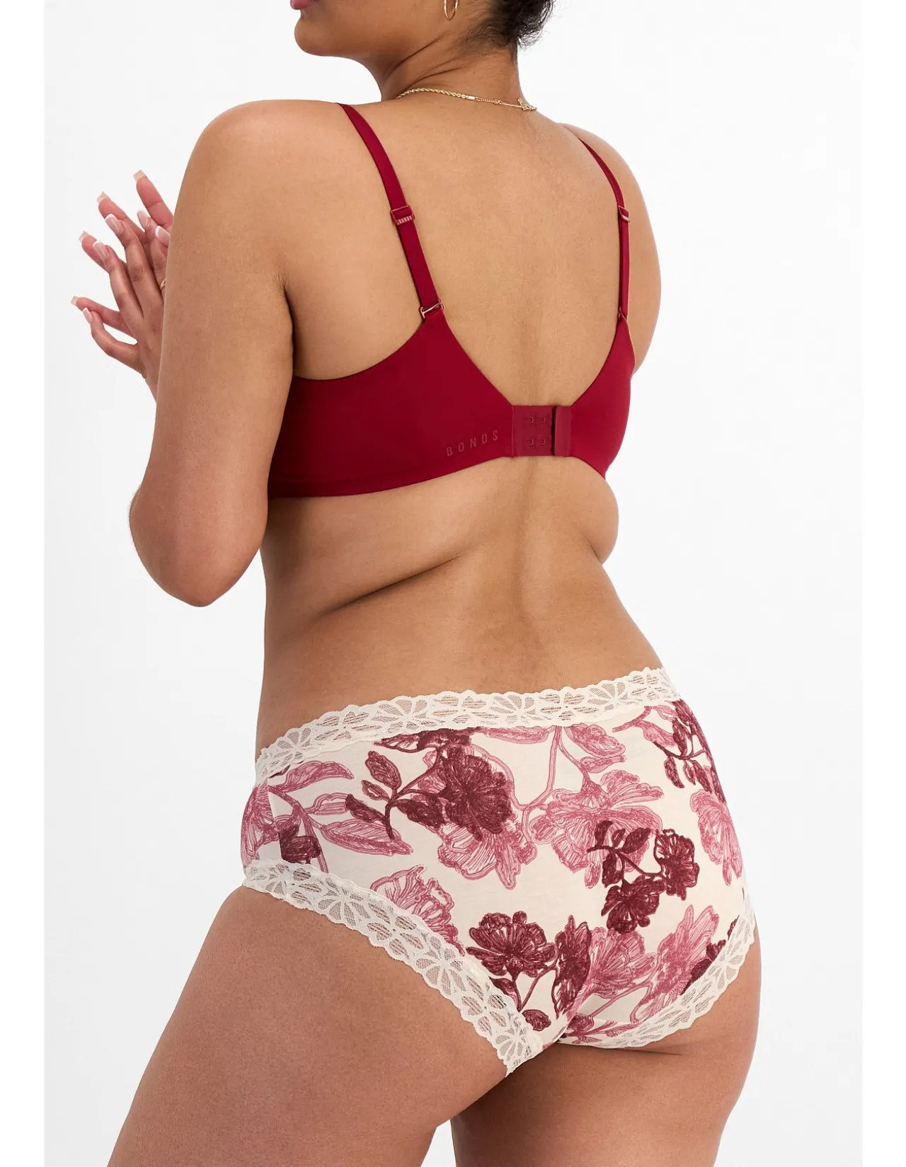 LACETAILS VISCOSE BAMBOO PRINT MIDI BRIEF