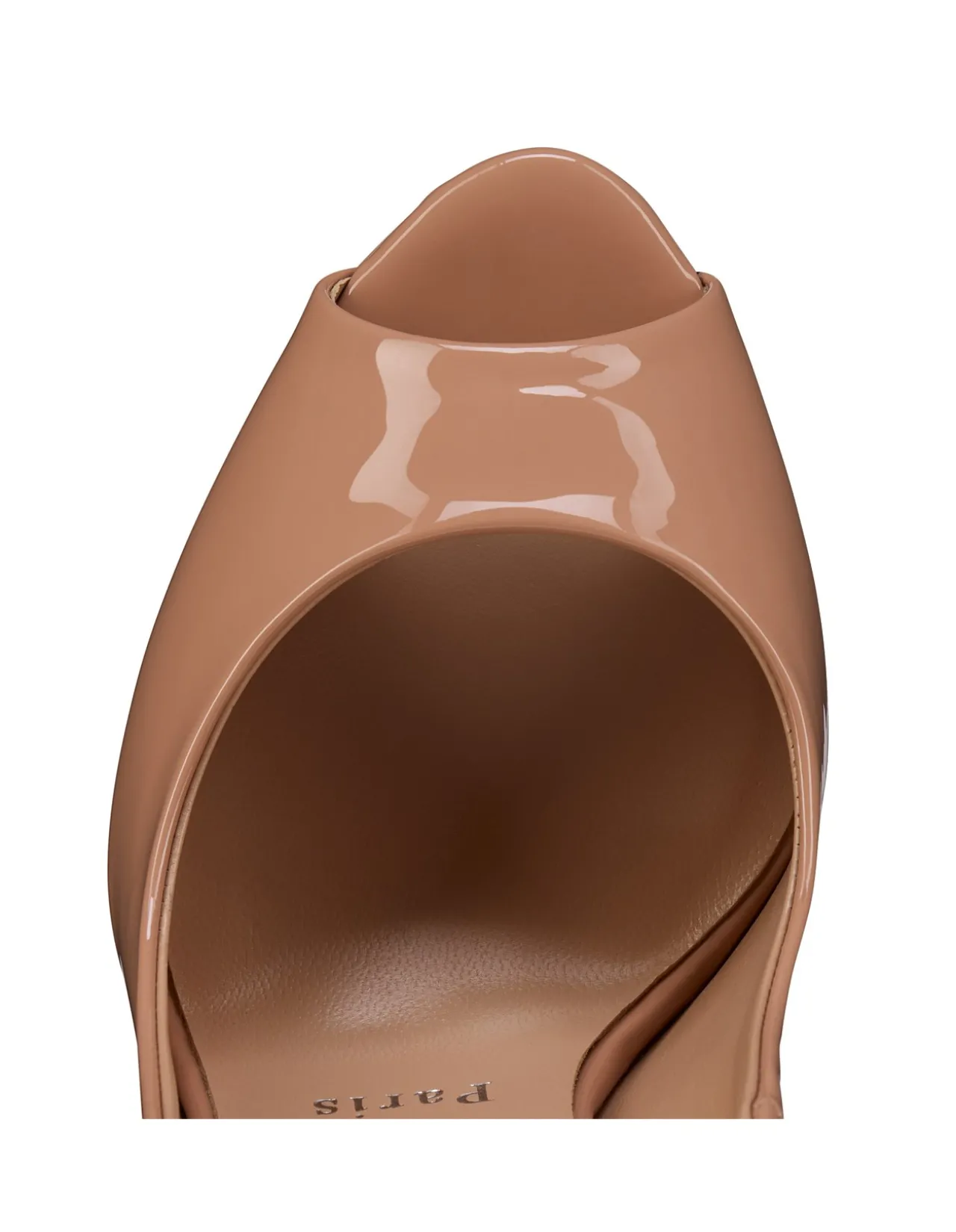 LADY Z 120 LEATHER PATENT BLUSH OPEN-TOE PUMP