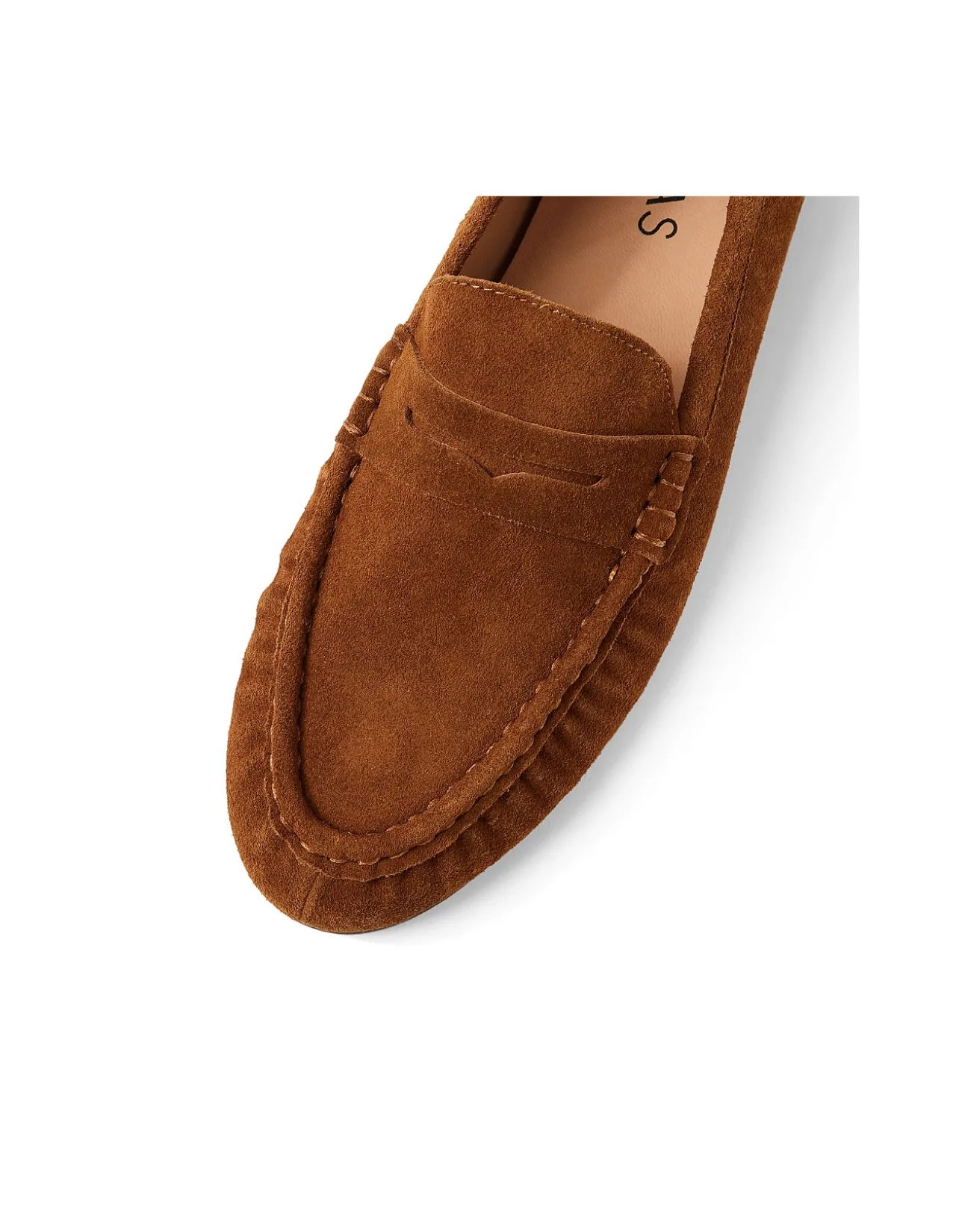 LANDO MI Suede Penny Loafer Flats