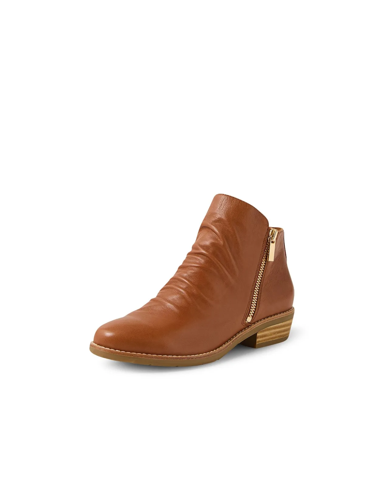 Lankin Twin Zip Low Heel Leather Ankle Boots