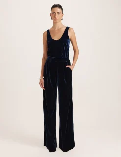 LEA VELVET PLEAT FRONT PANT