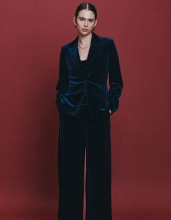 LEA VELVET PLEAT FRONT PANT