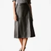 Leather A-Line Skirt
