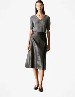 Leather A-Line Skirt